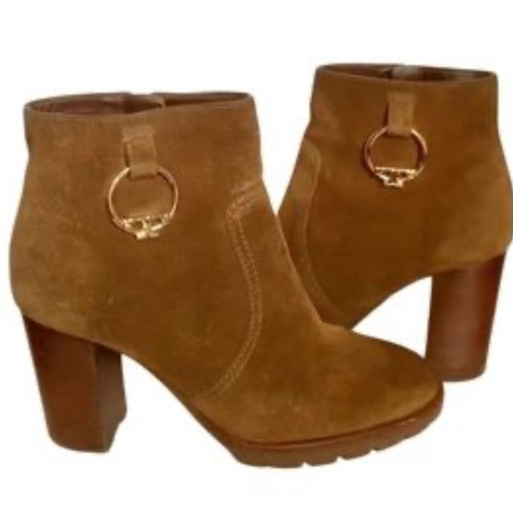Tory Burch Sophia, suede lug sole bootie size 6.5